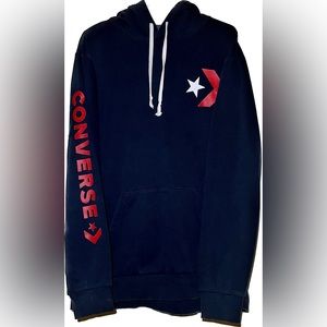Converse Black Drawstring Pullover Hoodie | XLarge